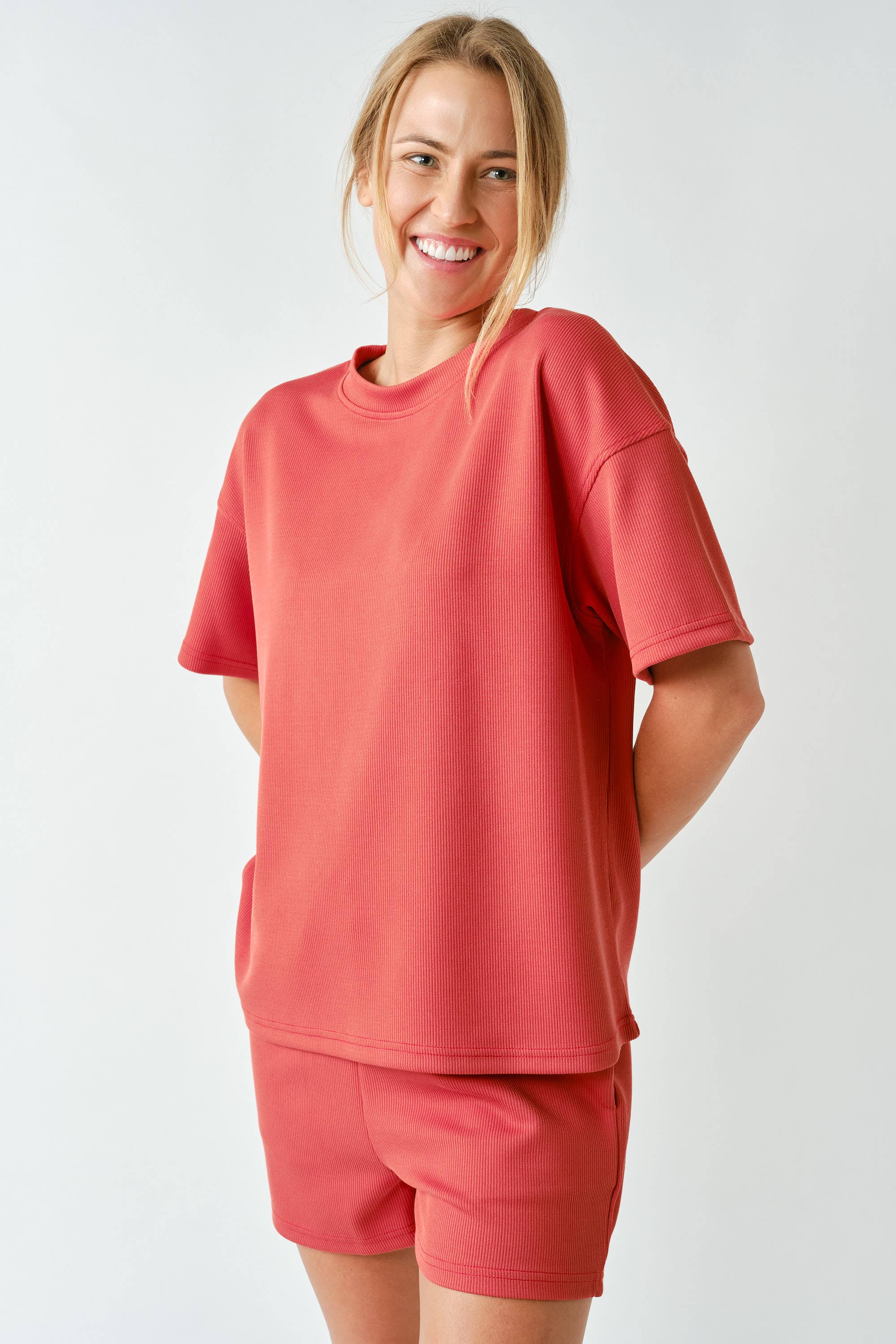Luxe Sand Wash Rib Classic Tee Set