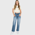P489WF-MD SUPER HIGH RISE STRETCH SLIM STRAIGHT JEANS