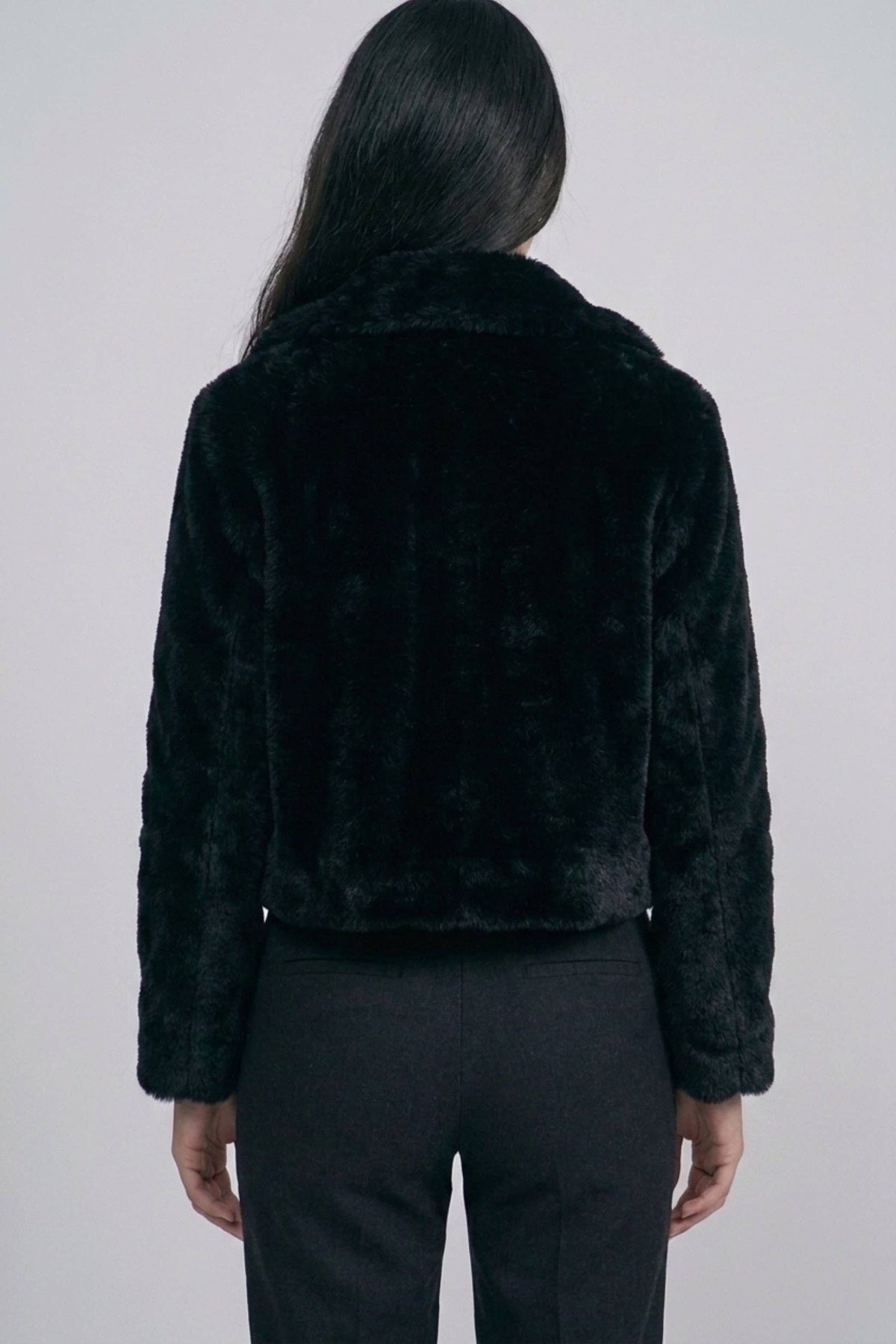 Cropped Faux Fur Jacket