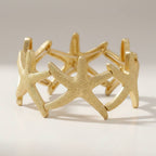 Textured metal starfish stretch bracelet