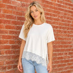 Asymmetrical Lace Trim Top B