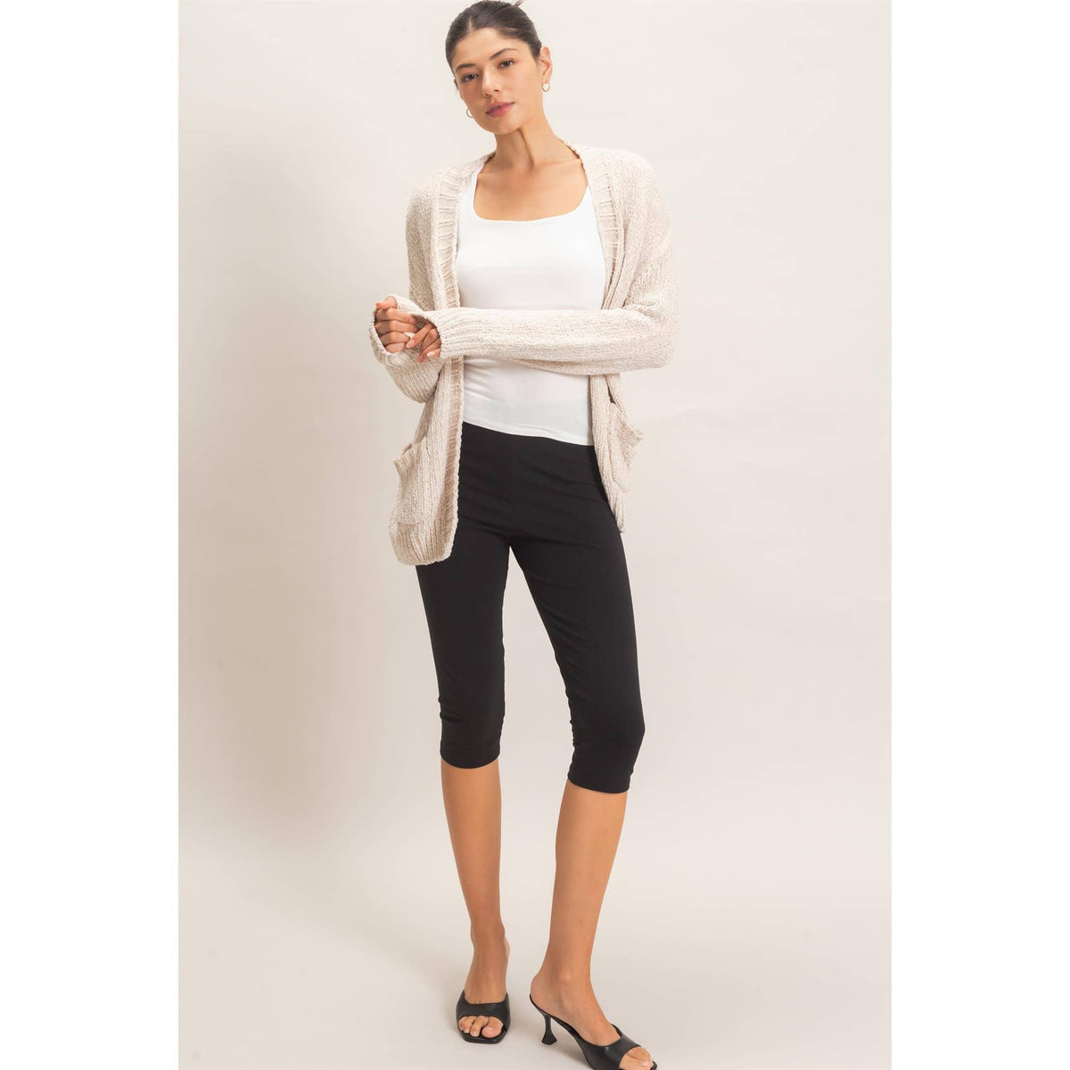 Patch Pocket Chenille Cardigan