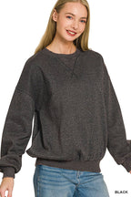 Acid Washed Fleece Oversized Pullover