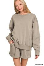 Fleece Sweatshirts & Shorts Set