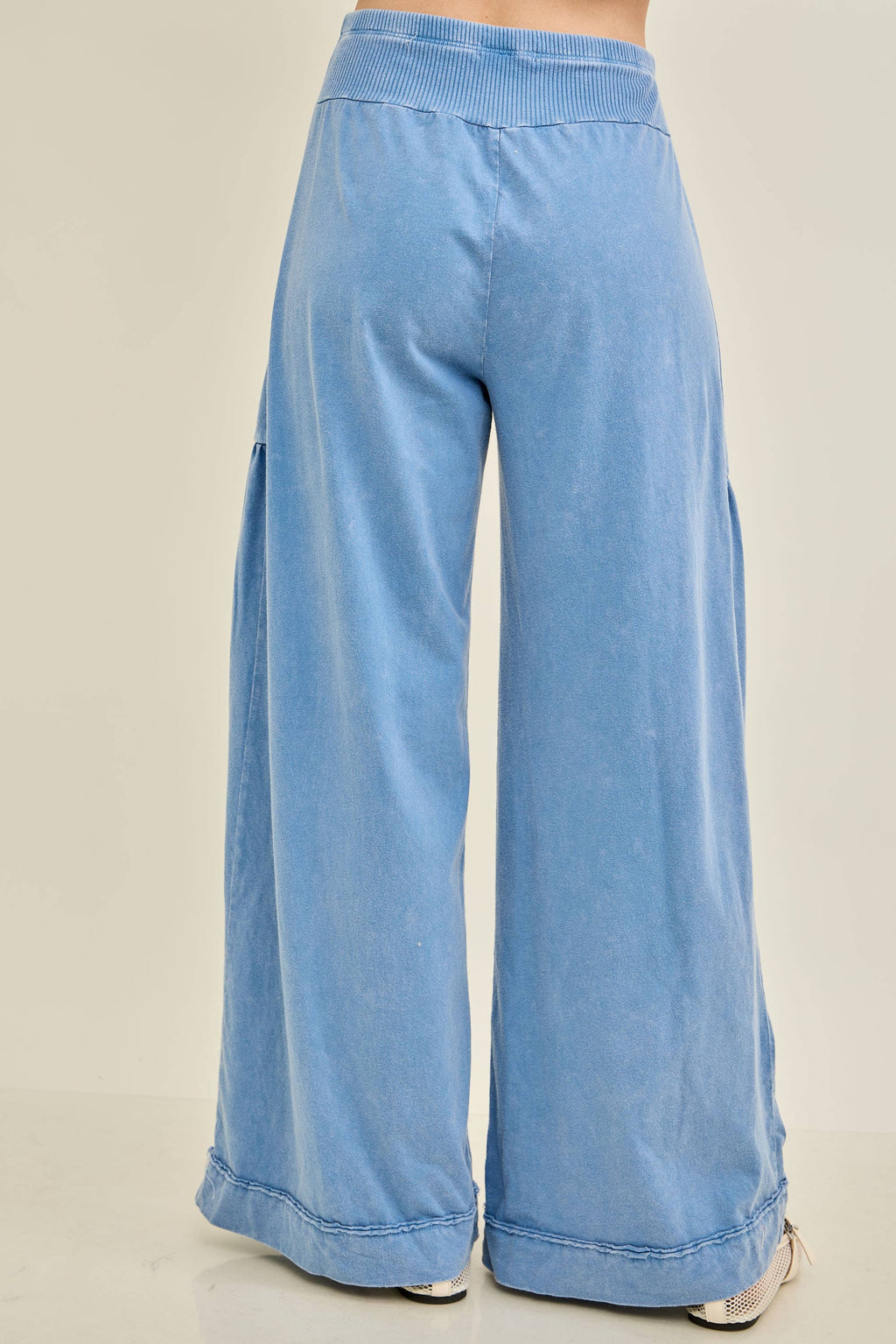 Mineral Washed Boho waist band wideleg cropped pants HP5900
