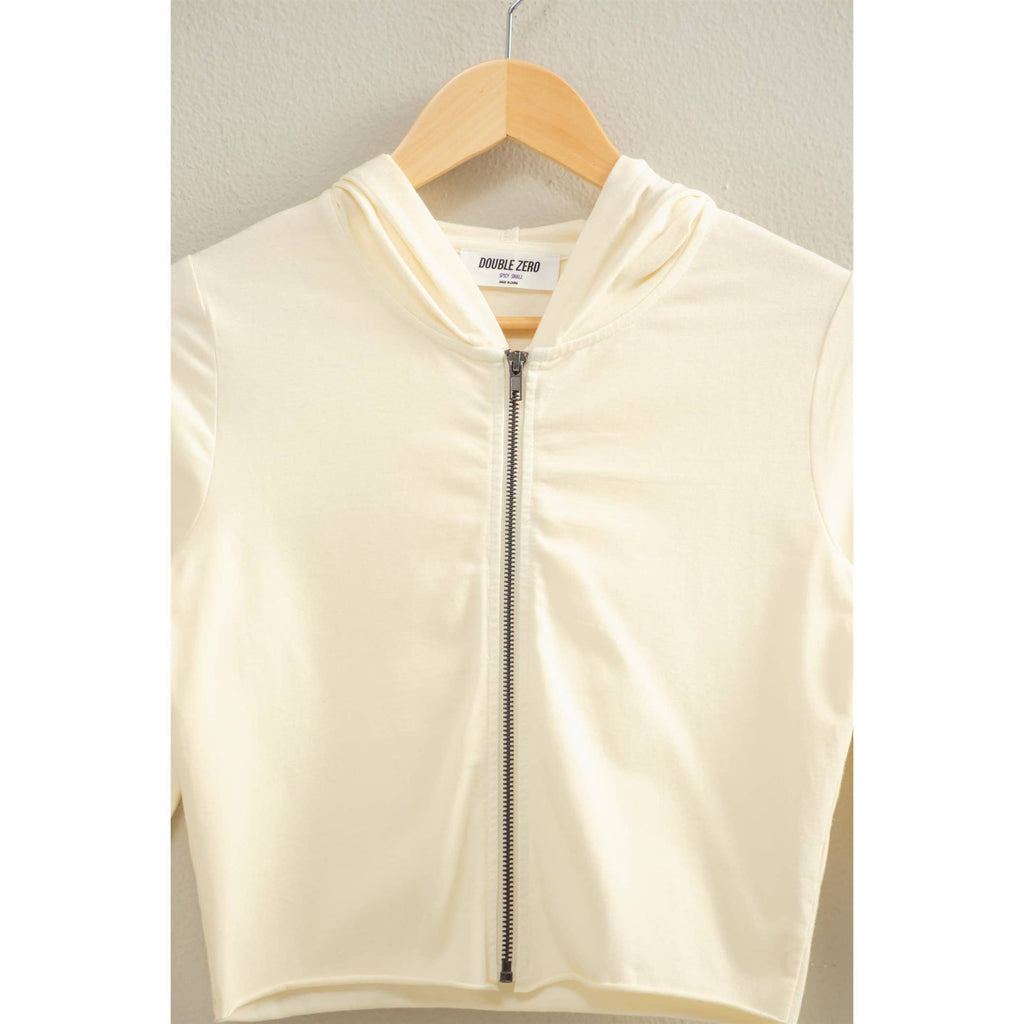 Zip Up Cropped Hoodie