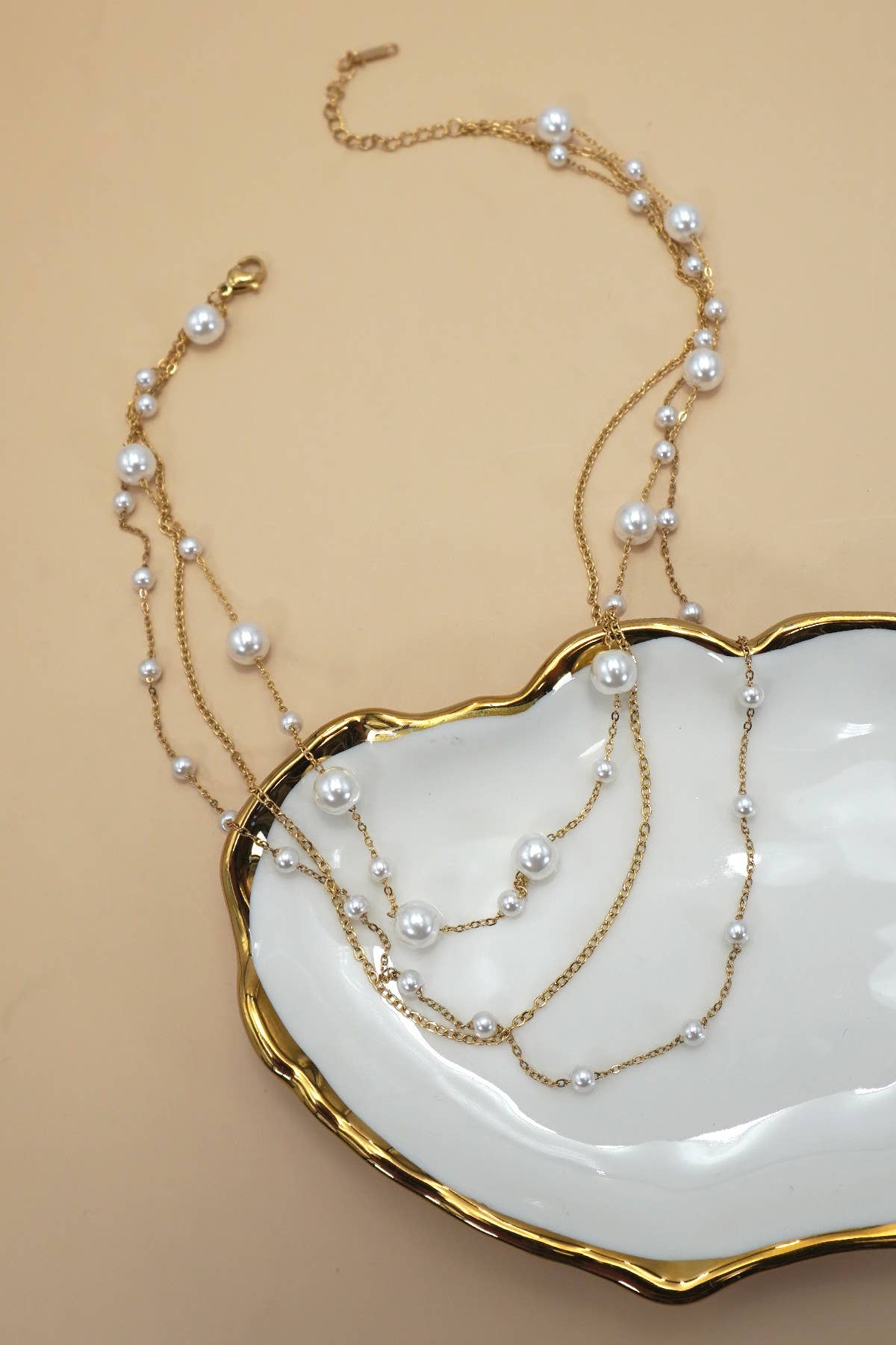 18K STAINLESS STEEL TARNISH FREE LAYERED NECKLACE | 40NK9551