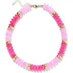 Hot Pink + Light Pink Chunky Beaded Statement Necklace