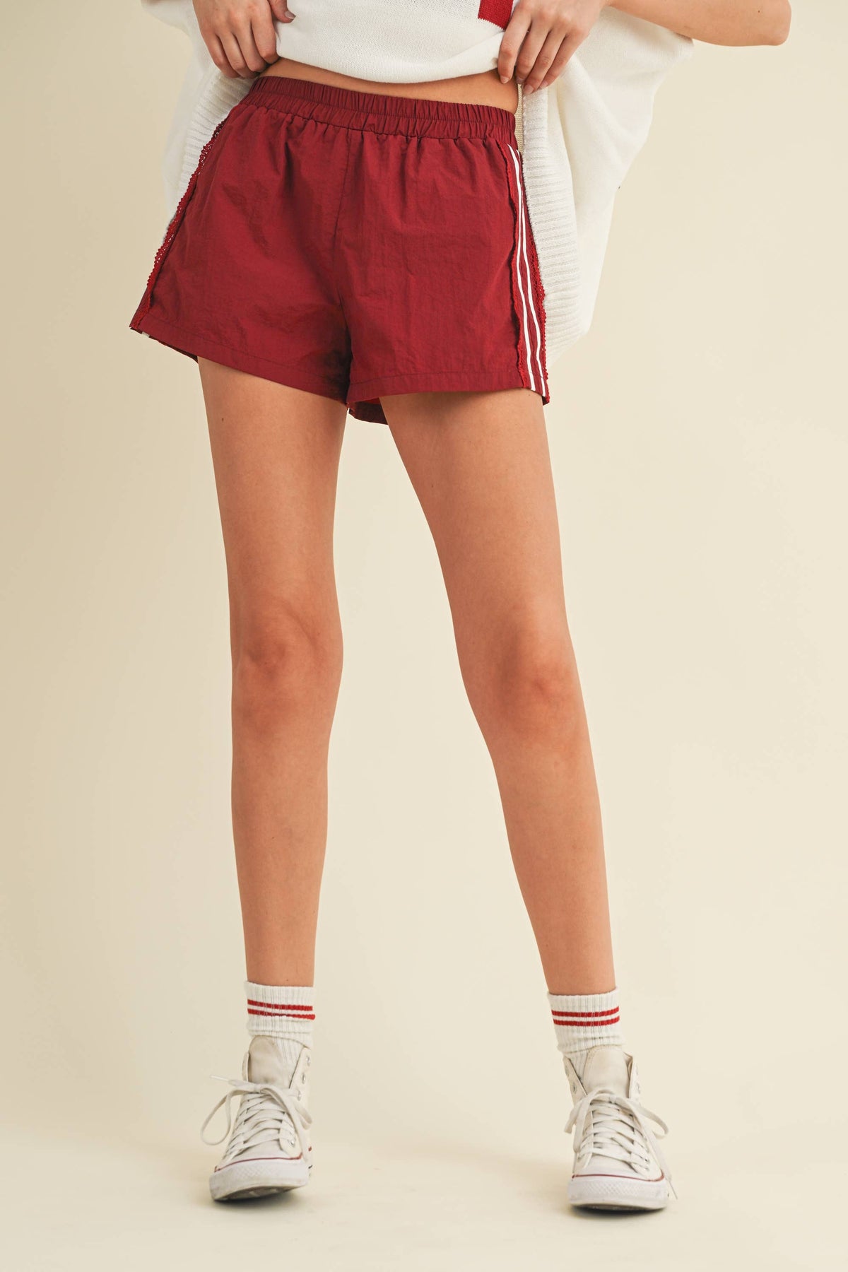 CP18000 - SIDE LACE TRIM GAME DAY SHORTS
