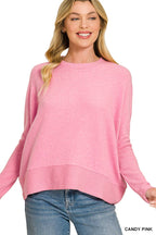 Brushed Melange Hacci Dolman Sleeve Sweater