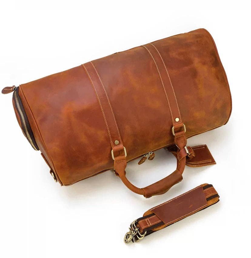 Leather Duffle Bag, Handmade Mens Leather Weekend Bag, Personalized Duffel Bag, Leather Holdall Bag, Leather Overnight Bag, Leather Gym Bag for Men