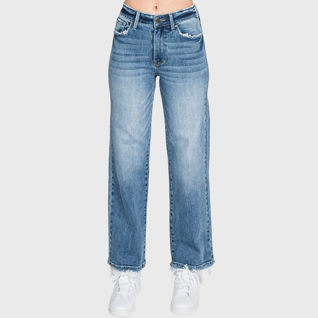 P489WF-MD SUPER HIGH RISE STRETCH SLIM STRAIGHT JEANS