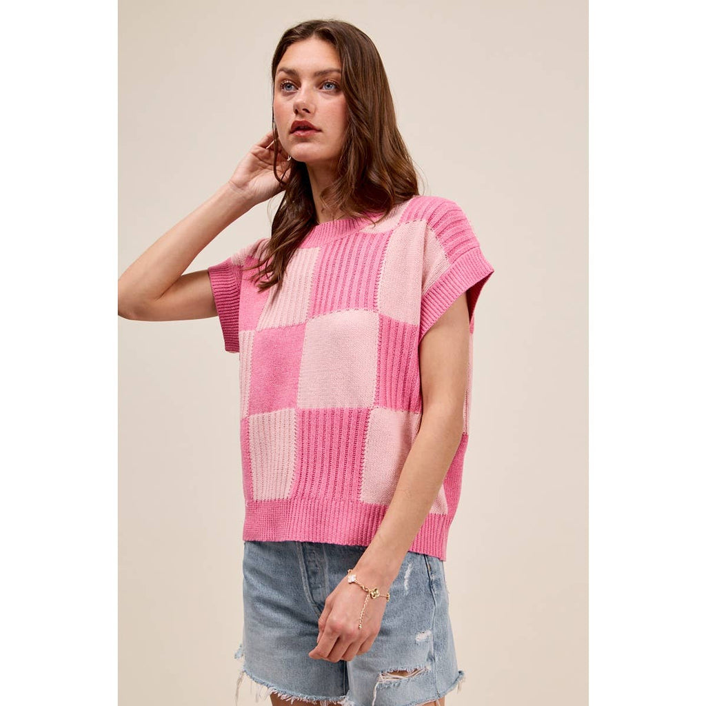 CHECK PLAID CASUAL SWEATER TOP