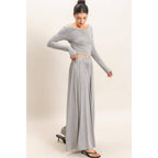 Long Sleeve Top & Wide Leg Pants Set