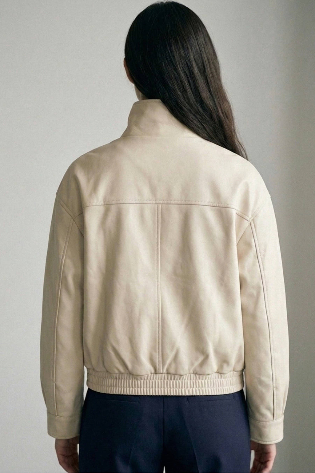 Faux Leather Bomber Jacket