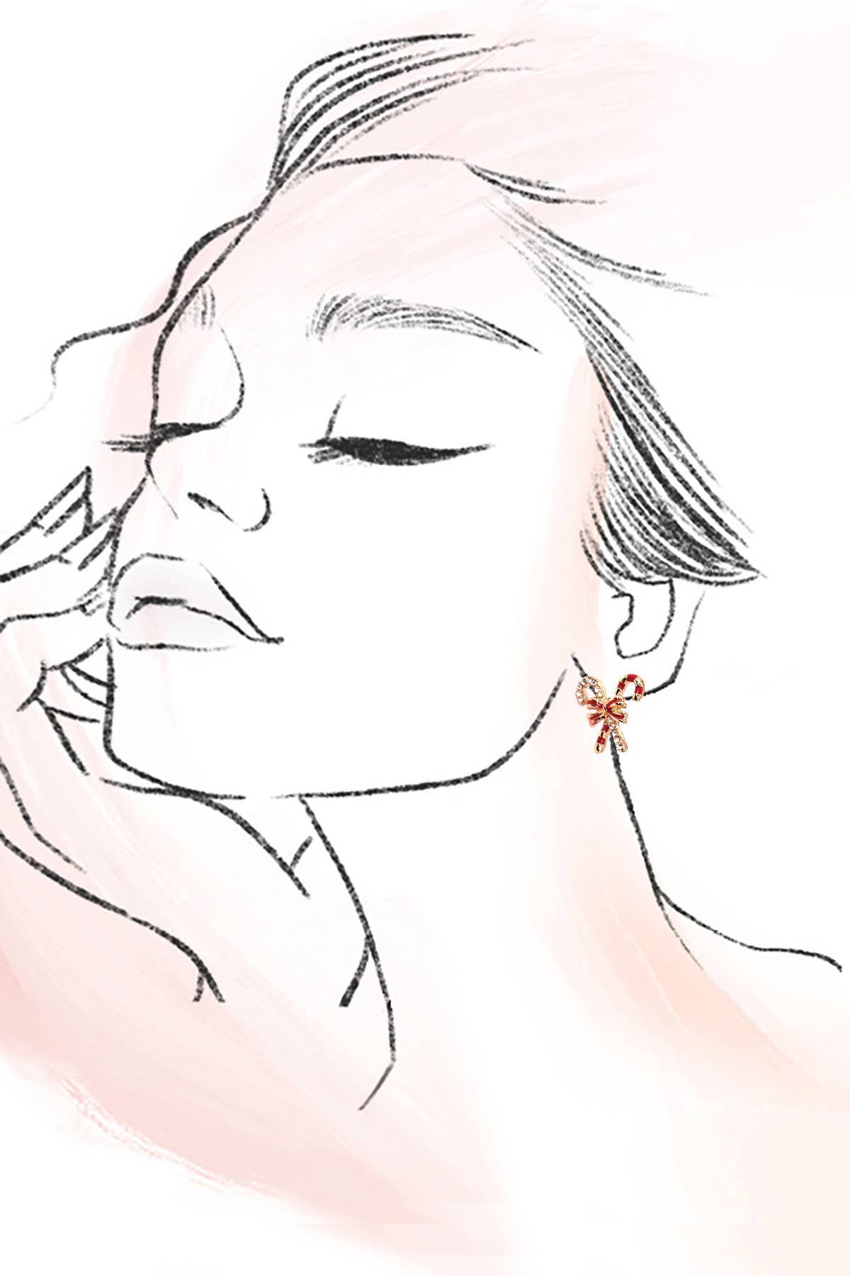 CANDY CANE BOW EARRINGS