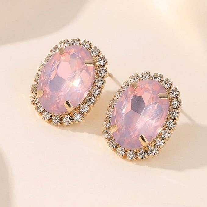 Vintage-Style Rhinestone Stud Earrings | 40E513