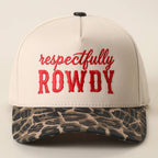 Respectfully ROWDY Embroidered Printed Brim Trucker Hat