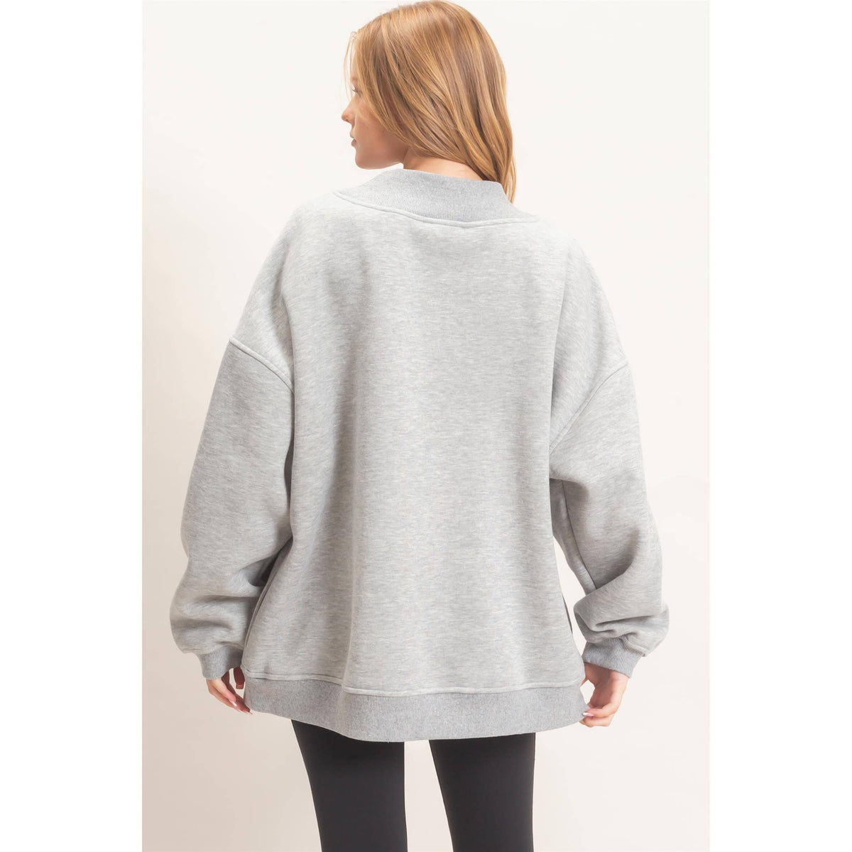 Enzyme Washed Mock Neck Sweatshirt