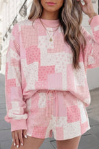 Patchwork Floral Print Shorts Set | S-XL & Plus 1X-4X