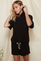 SET10016-RIB PULLOVER WITH SHORTS SET