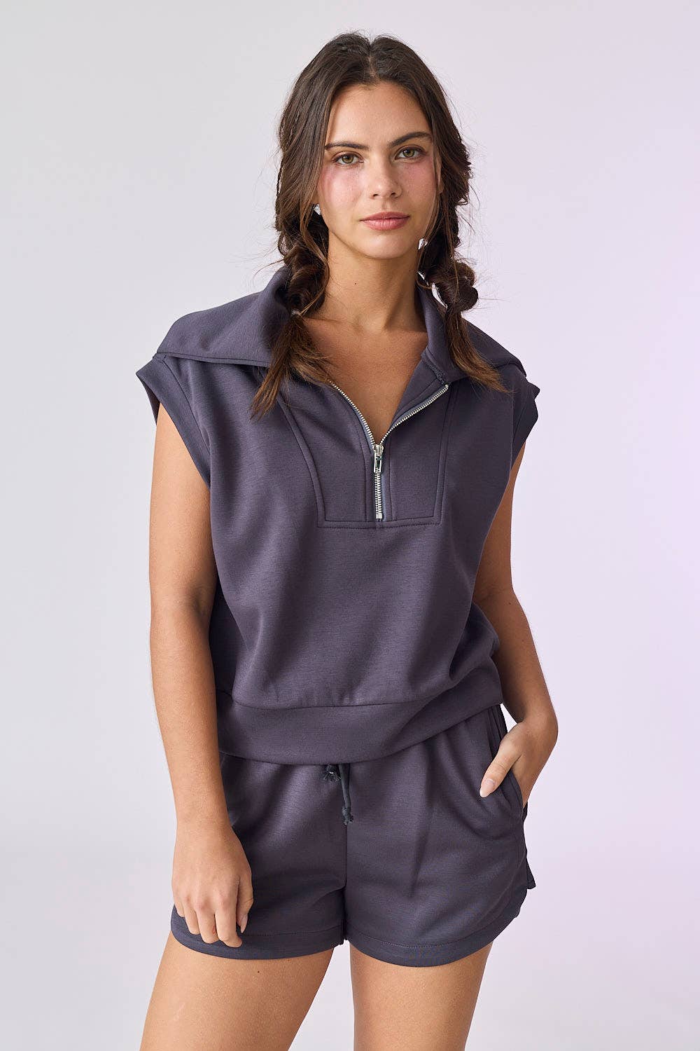Blake Half Zip Top + Shorts Set