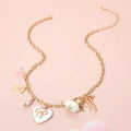 Bow Heart Tea Party Charm Station Necklace