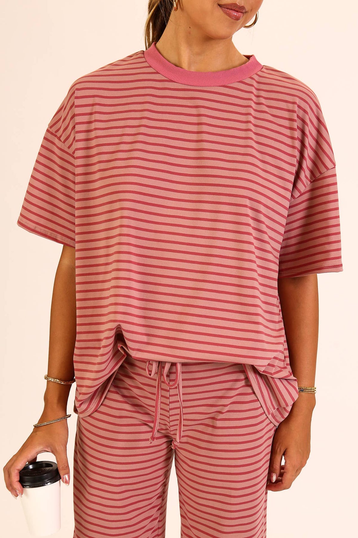 Striped Lounge Top & Pants Set