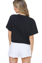 Cowboy & Beer Vintage Graphic S/S Faux Cropped Tee