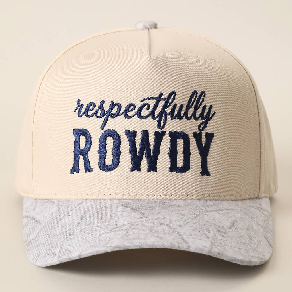 Respectfully ROWDY Embroidered Printed Brim Trucker Hat