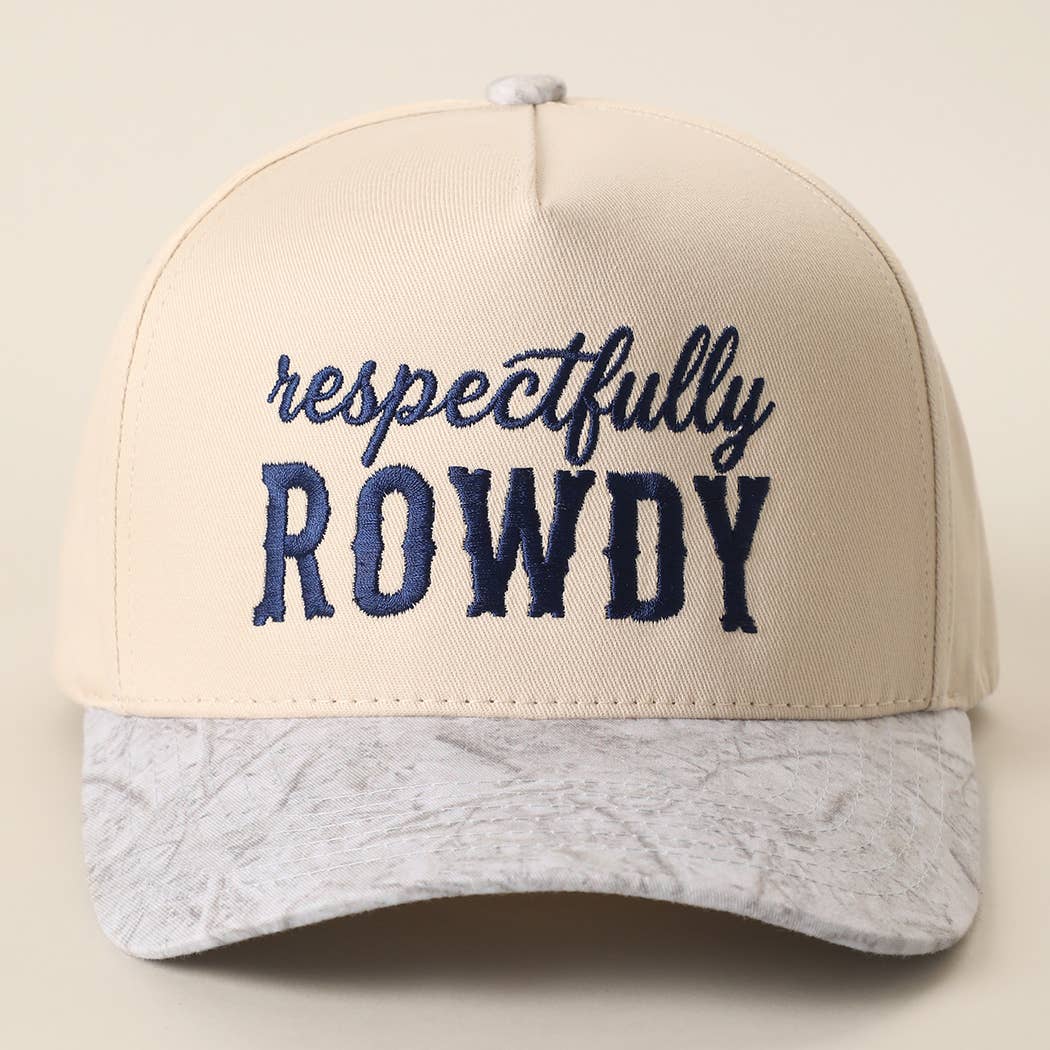 Respectfully ROWDY Embroidered Printed Brim Trucker Hat