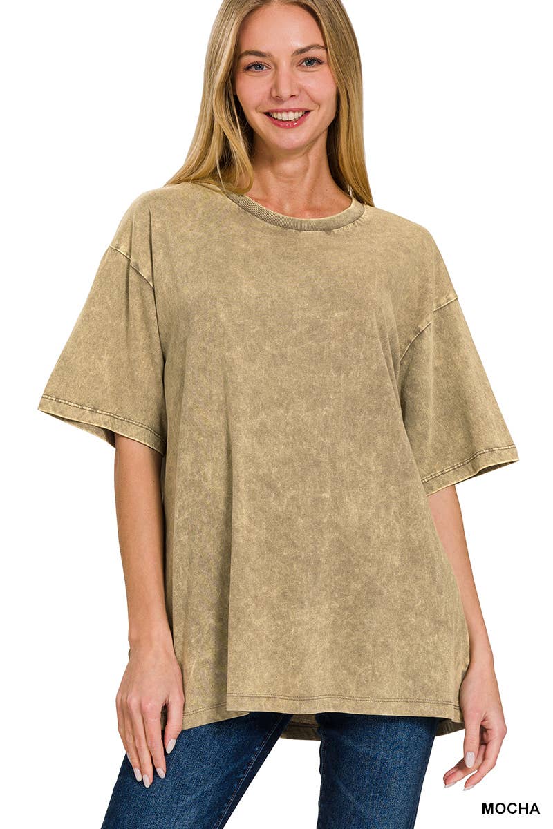`Vintage Wash Oversize Cotton Tee