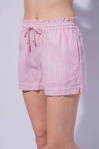 Striped Linen Blend Shorts