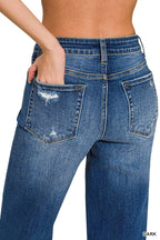 0827 High Waist Straight Leg Dark Wash Denim Pants SI-28061 Zenana