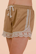 NP71048-Lace Trim Activewear Shorts