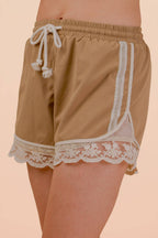 NP71048-Lace Trim Activewear Shorts