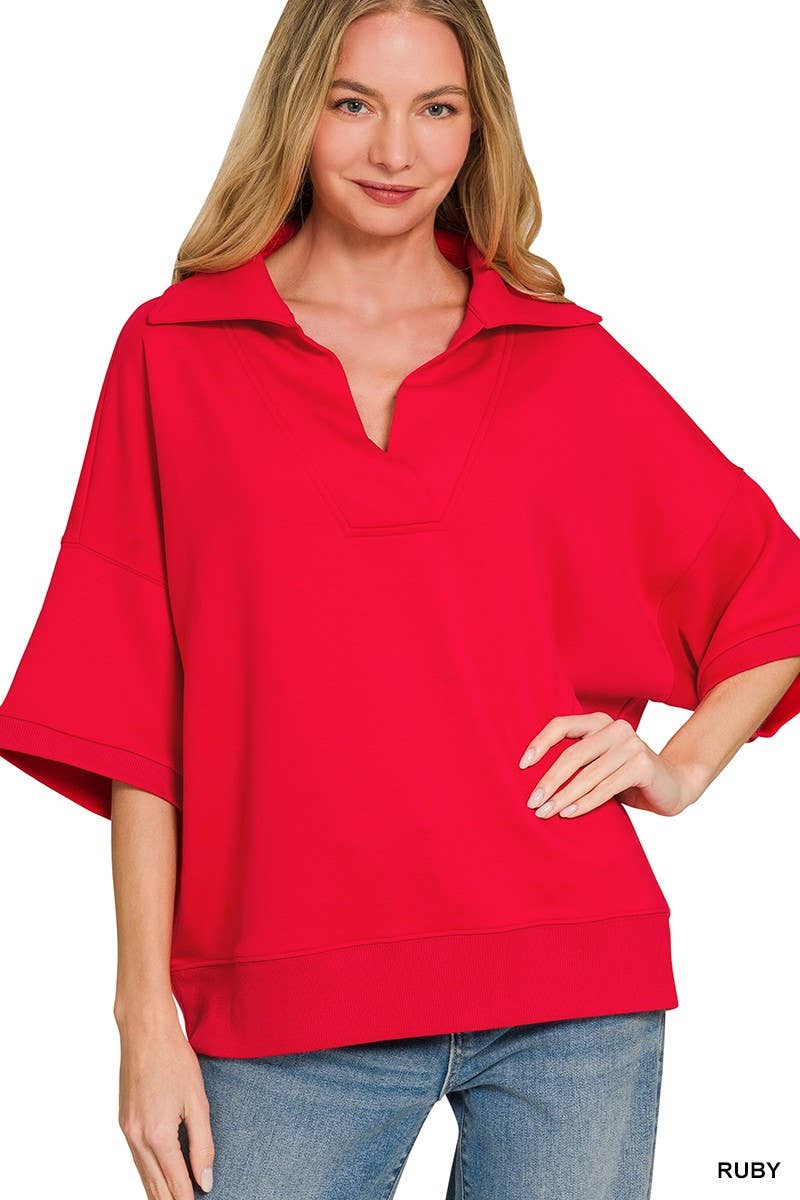 Scuba Collared Short Sleeve Pullover