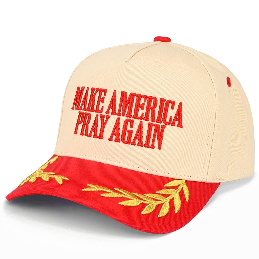 C.C MAKE AMERICA PRAY AGAIN Letter on Two Tone Trucker Hat
