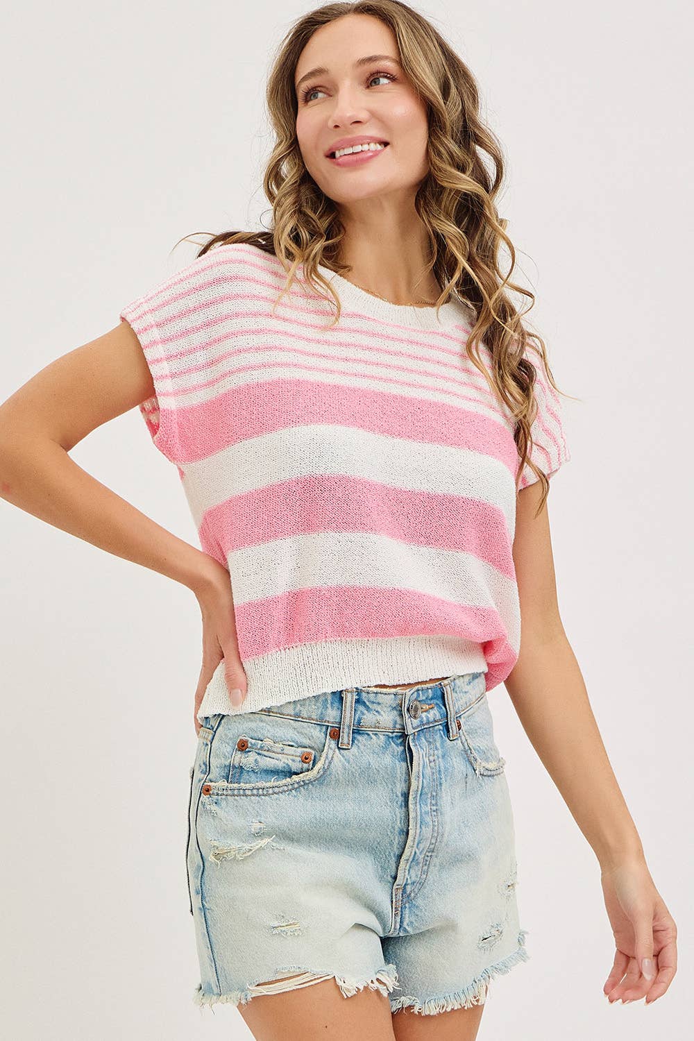 STRIPED SPRING/ SUMMER  KNIT TOP