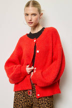 Balloon Sleeve Knit Cardigan