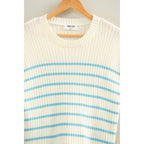 Sleeveless Ribbed Striped Knit Top
