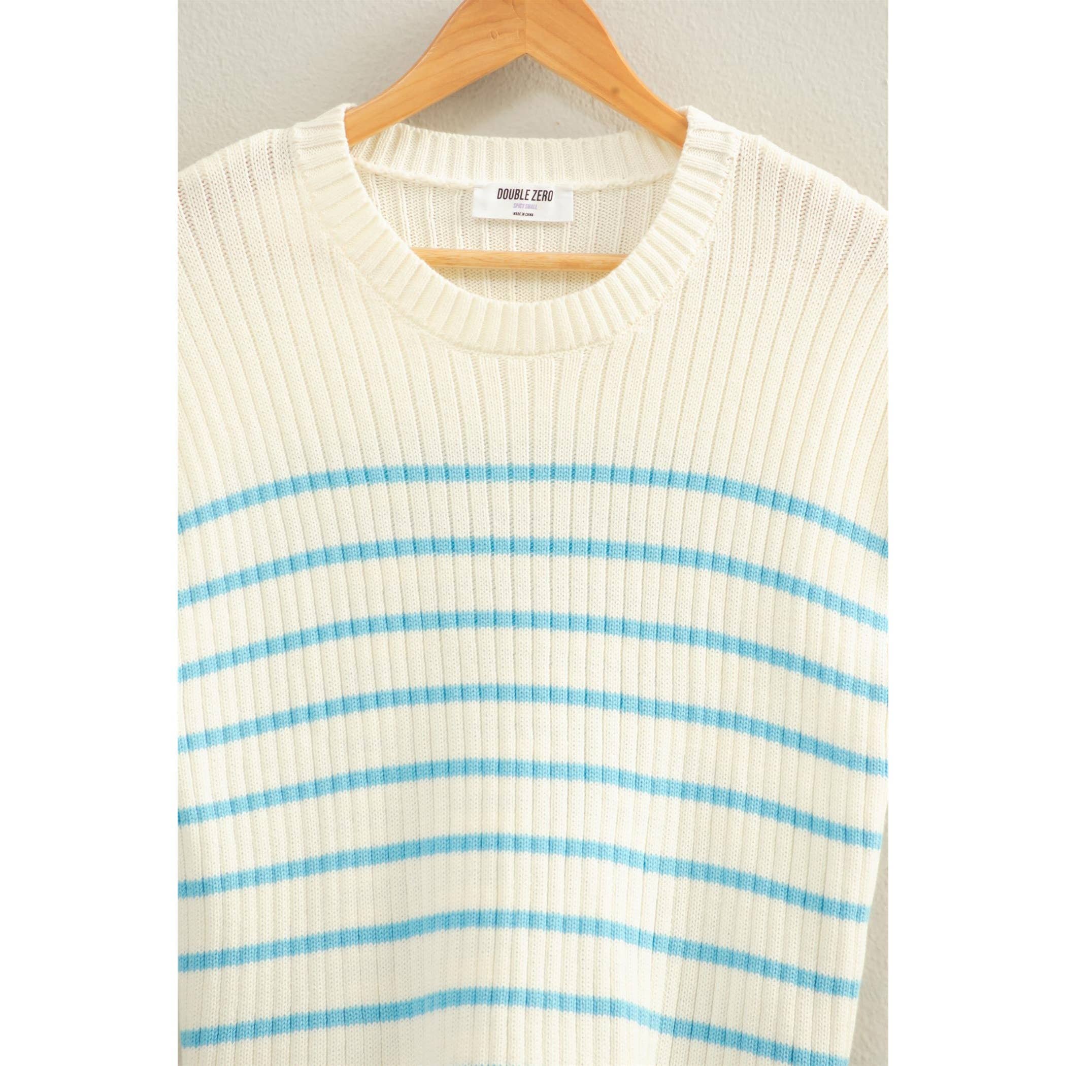 Sleeveless Ribbed Striped Knit Top