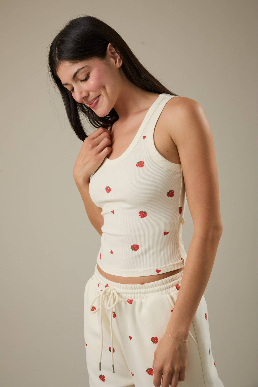 Strawberry Scoop Neck Tank Top