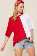 Game day contrast oversize tee