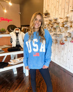 USA Corded 4th of July Washed Crewneck