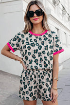 Leopard Contrast 2pcs Short Set | S-XL