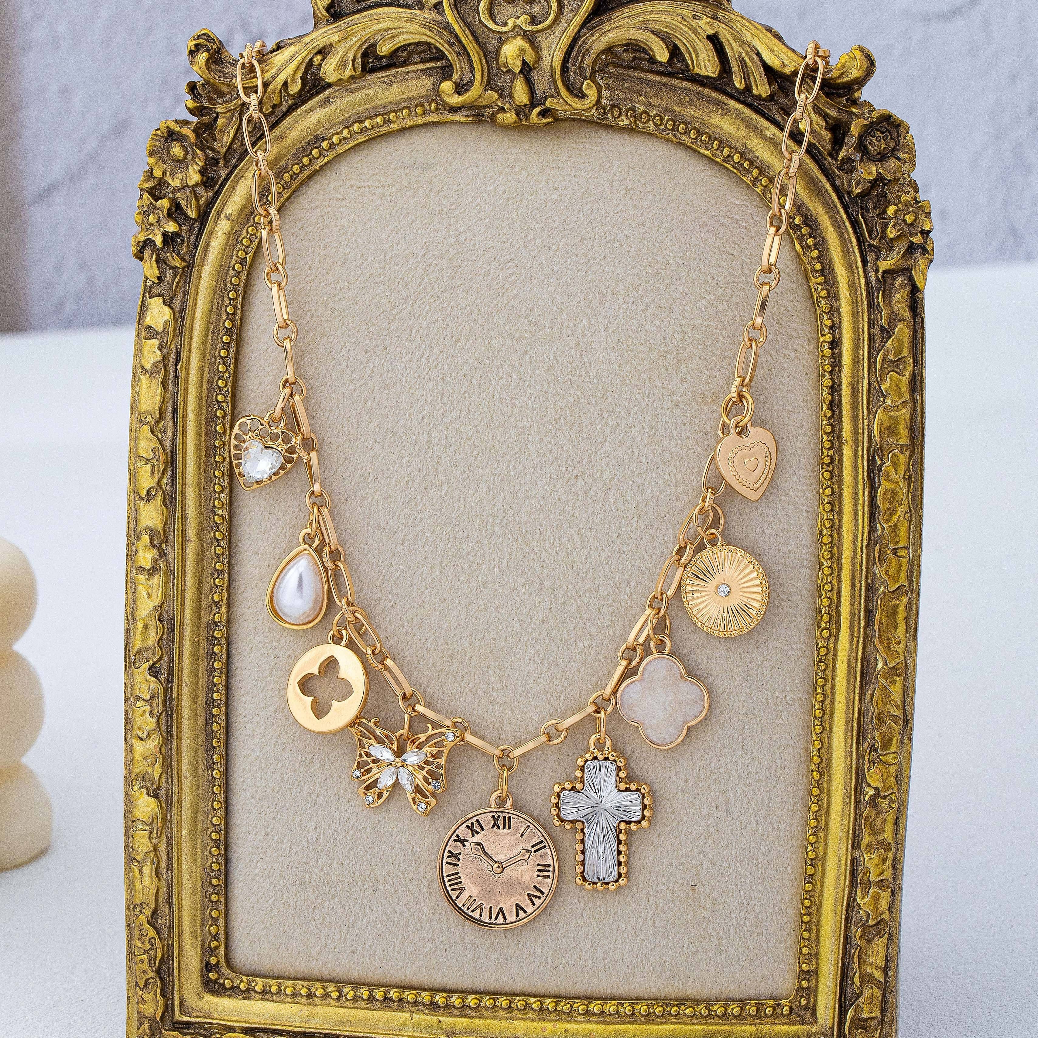 Eclectic Celestial & Vintage Charm Necklace | 80N93123