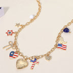 American USA Flag Charm Necklace