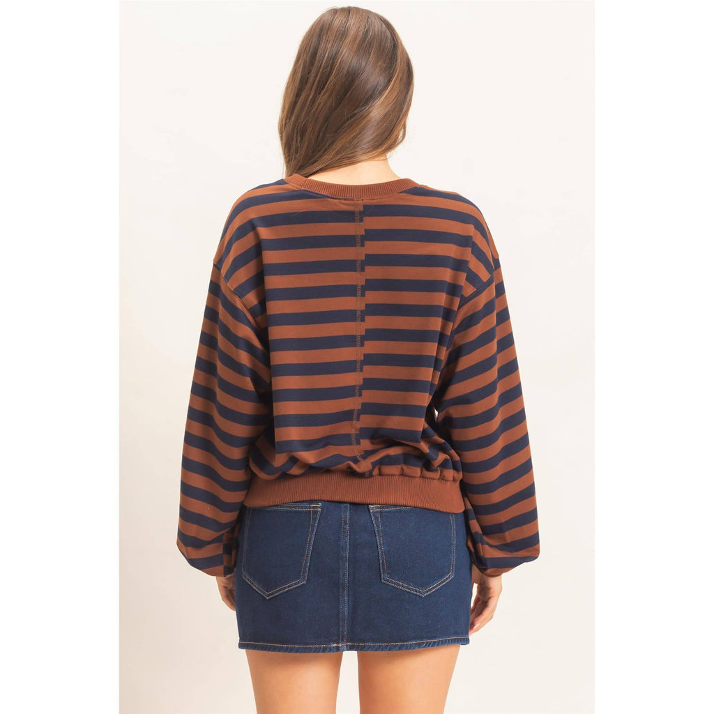 Striped Crew Neck Sweatshirt