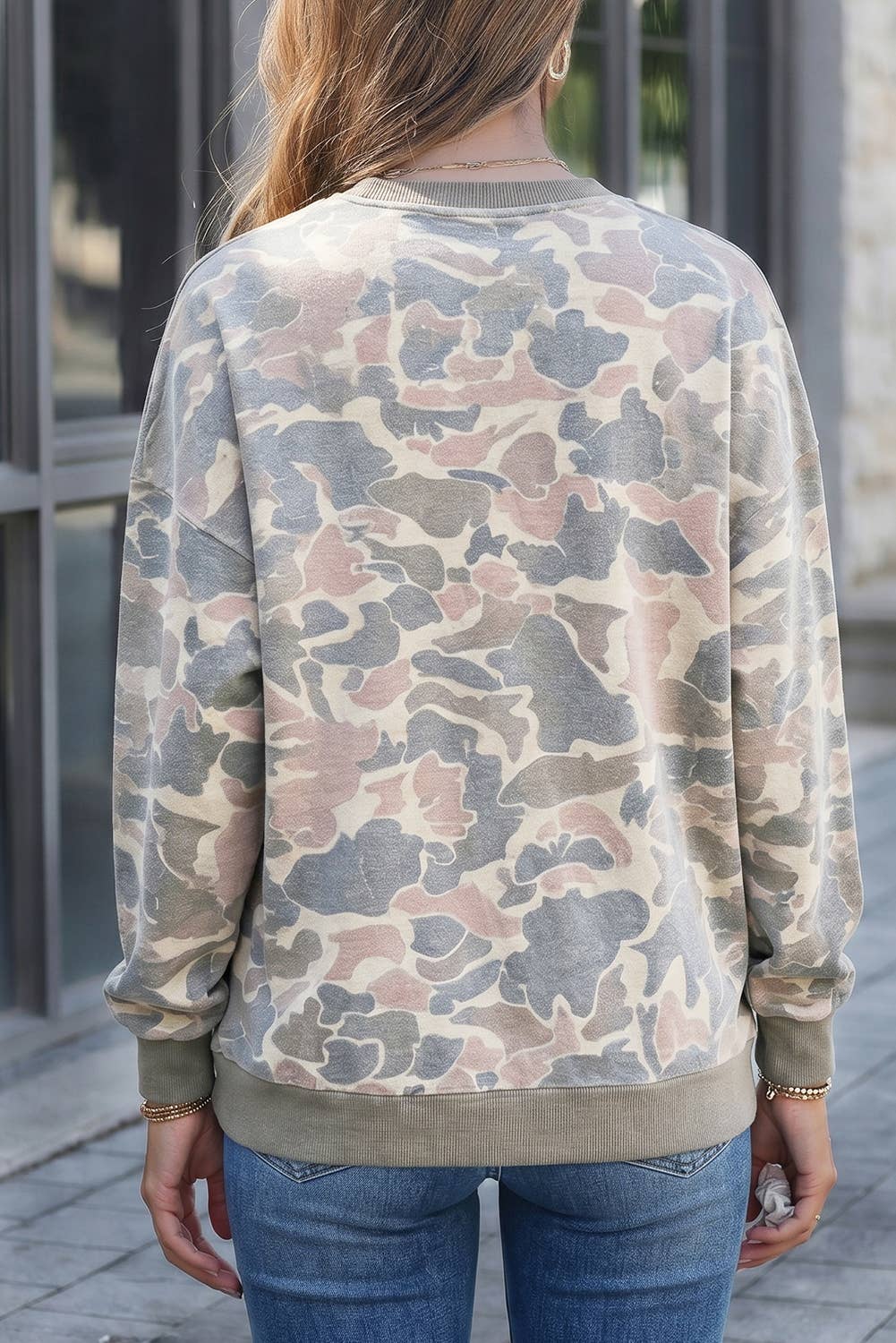 Retro Camouflage Print Womens Casual T Shirt S-3X
